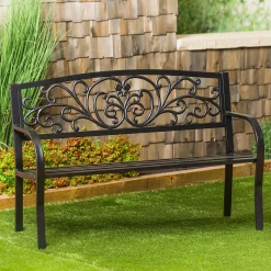 Plow & Hearth Outdoor Benches>Blooming Metal Garden Bench