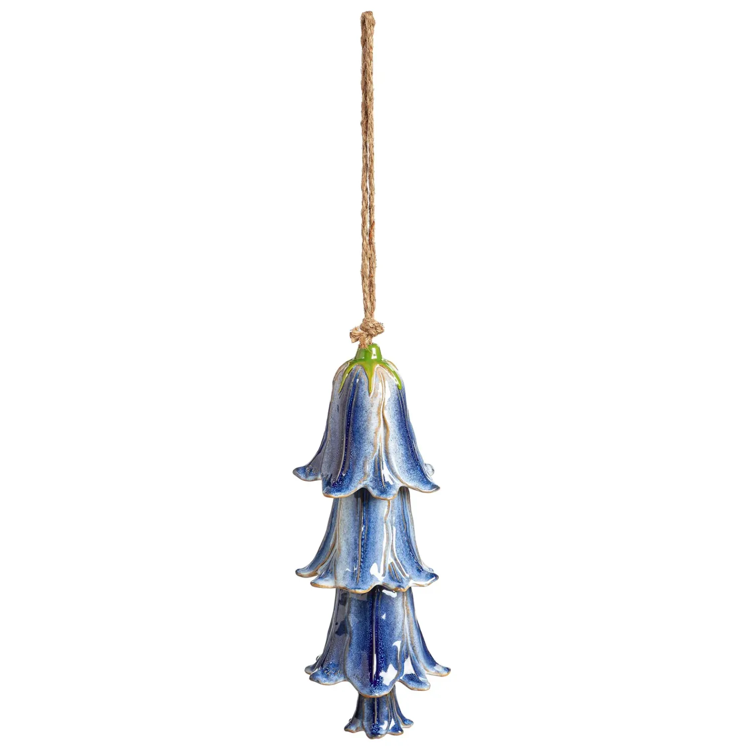 Plow & Hearth Wind Chimes & Mobiles>Blue Ceramic Flower Garden Bells Wind Chime