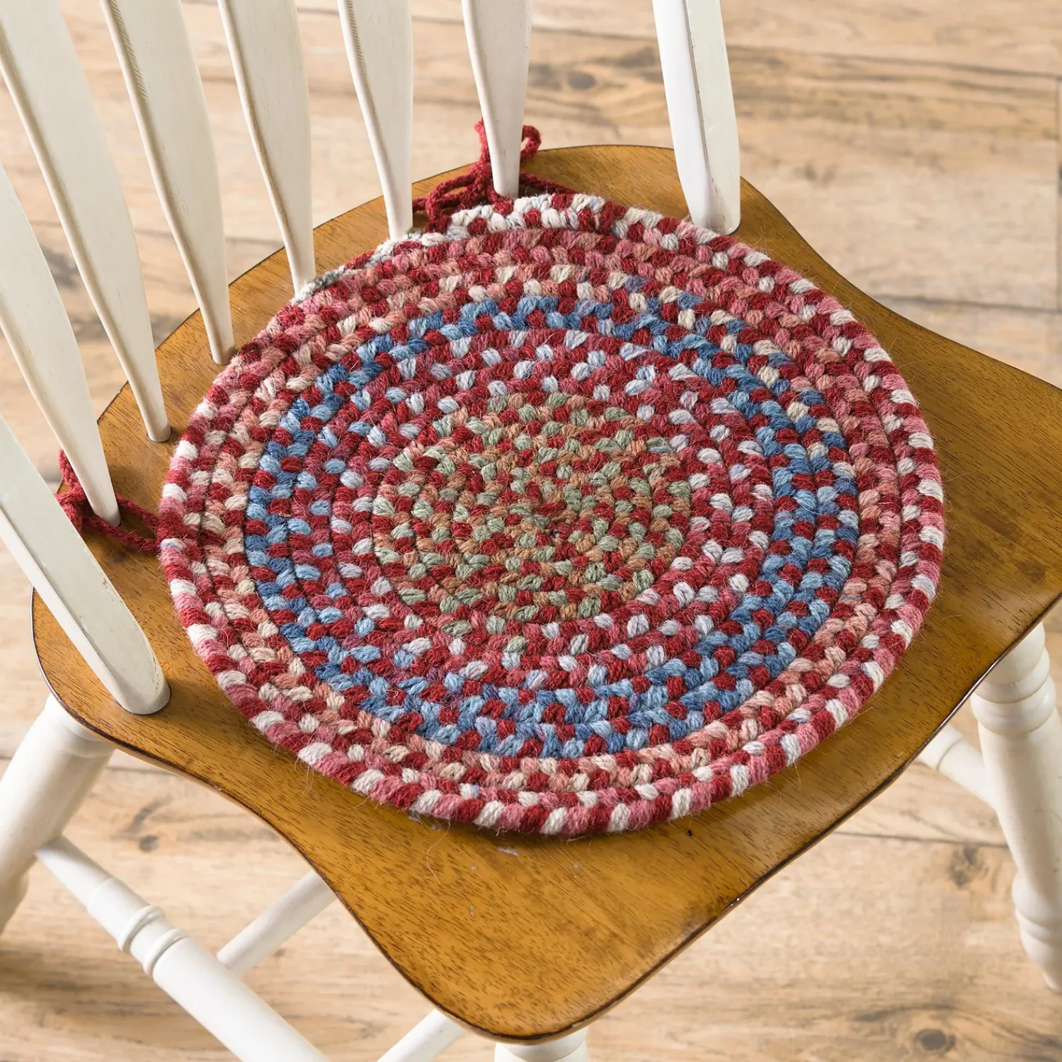 Plow & Hearth Furniture Cushions>Blue Ridge Wool Braided Chair Pads, Set of 4