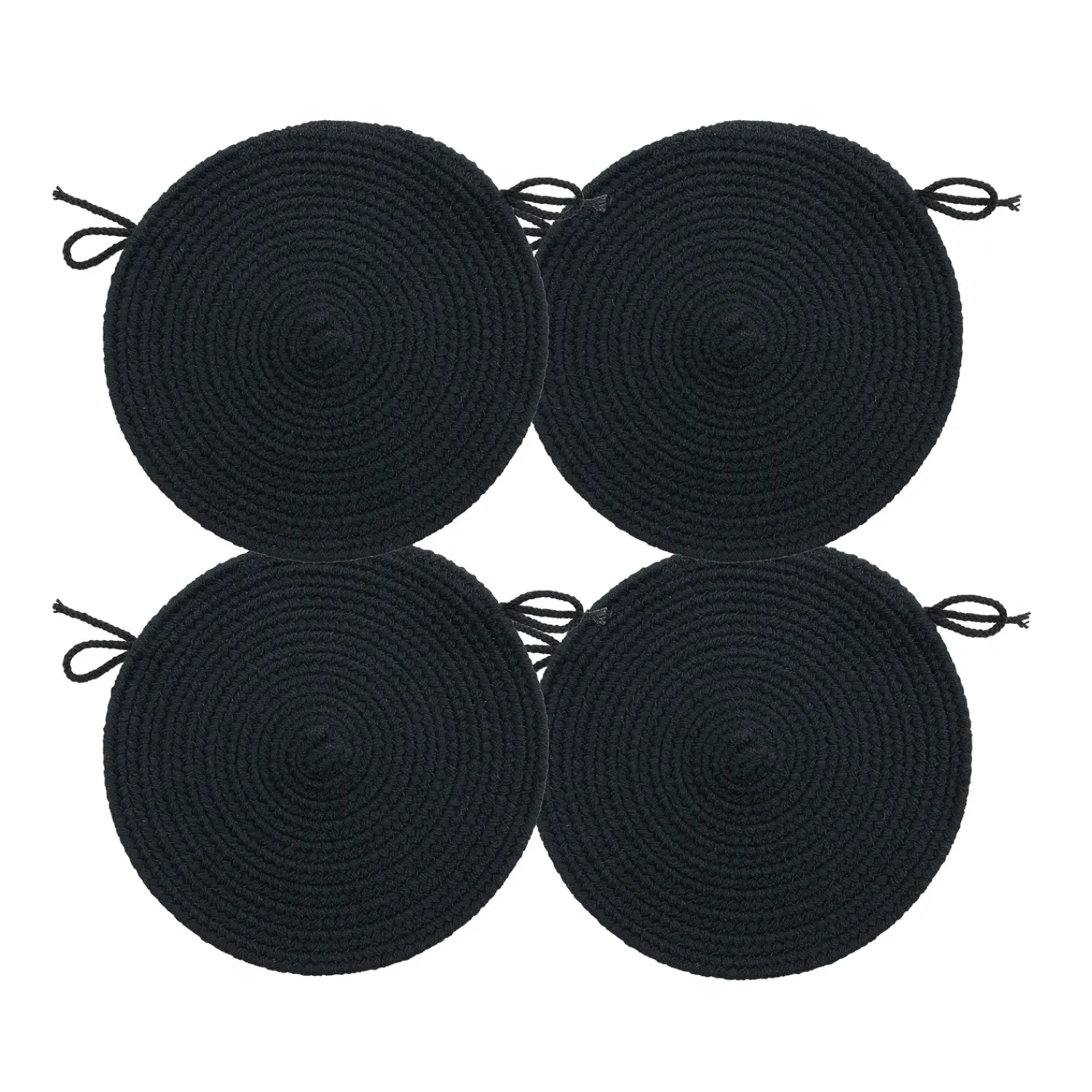 Plow & Hearth Furniture Cushions>Blue Ridge Wool Braided Chair Pads, Set of 4