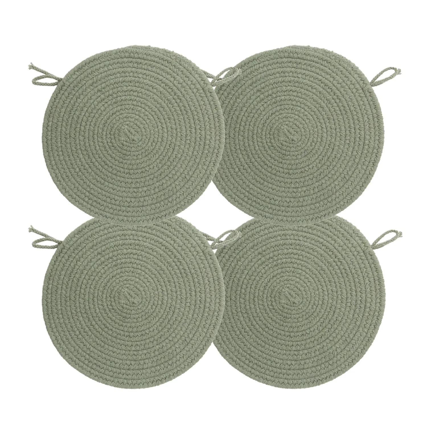 Plow & Hearth Furniture Cushions>Blue Ridge Wool Braided Chair Pads, Set of 4