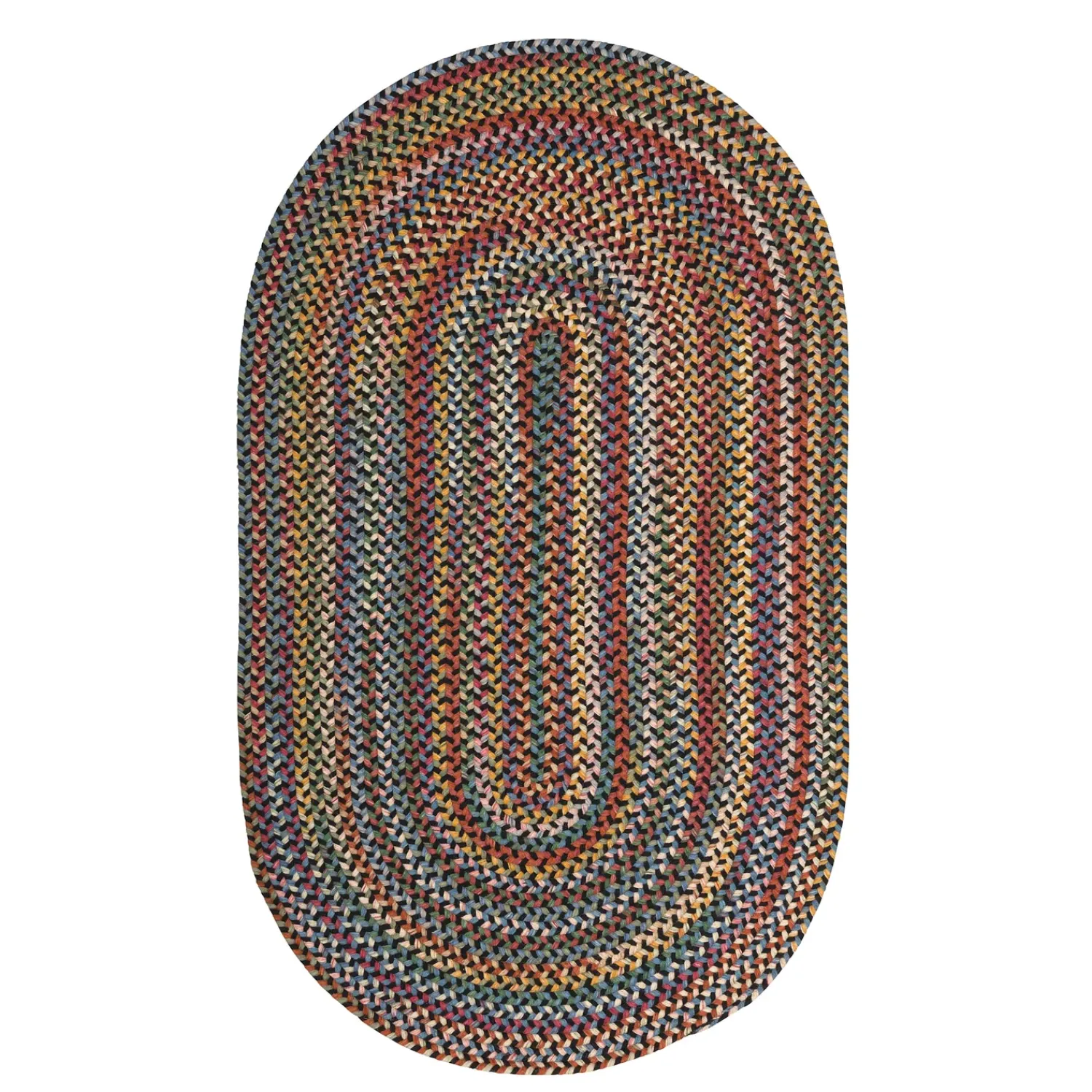 Plow & Hearth Braided Rugs|Area Rugs>Blue Ridge Wool Oval Braided Rug, 3' x 5'