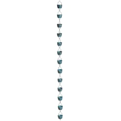 Plow & Hearth Wind Chimes & Mobiles>Blue Rustic Bucket Rain Chain, 72" H