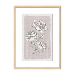 Plow & Hearth Wall Art>Botanical Linen II Framed Wall Art Painting
