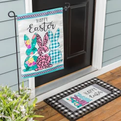 Plow & Hearth Garden Flags>Bright Bunnies Applique Garden Flag