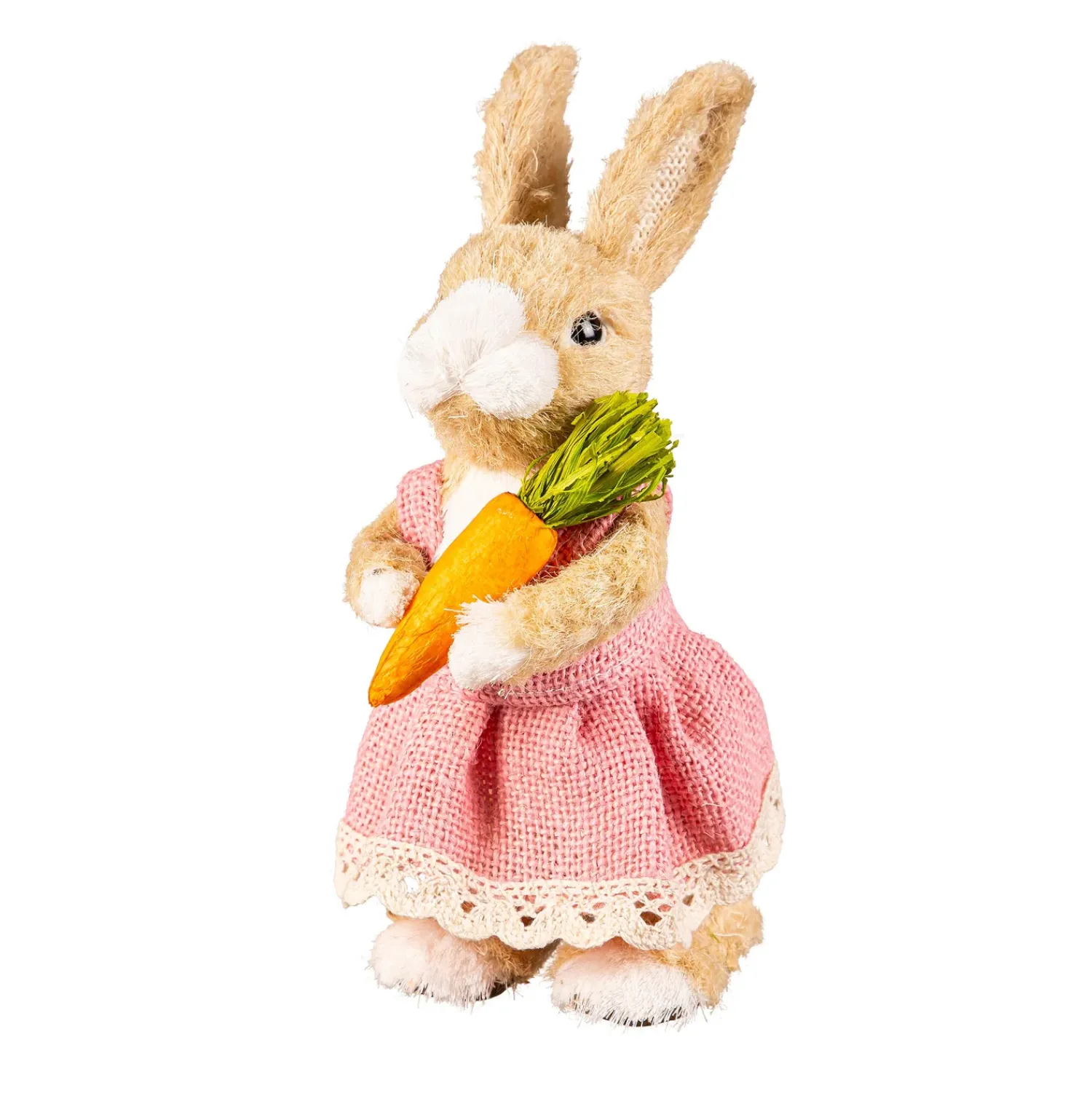 Plow & Hearth Decorative Accents>Bunny Couple with Carrot Table Decor Set, 8.5"