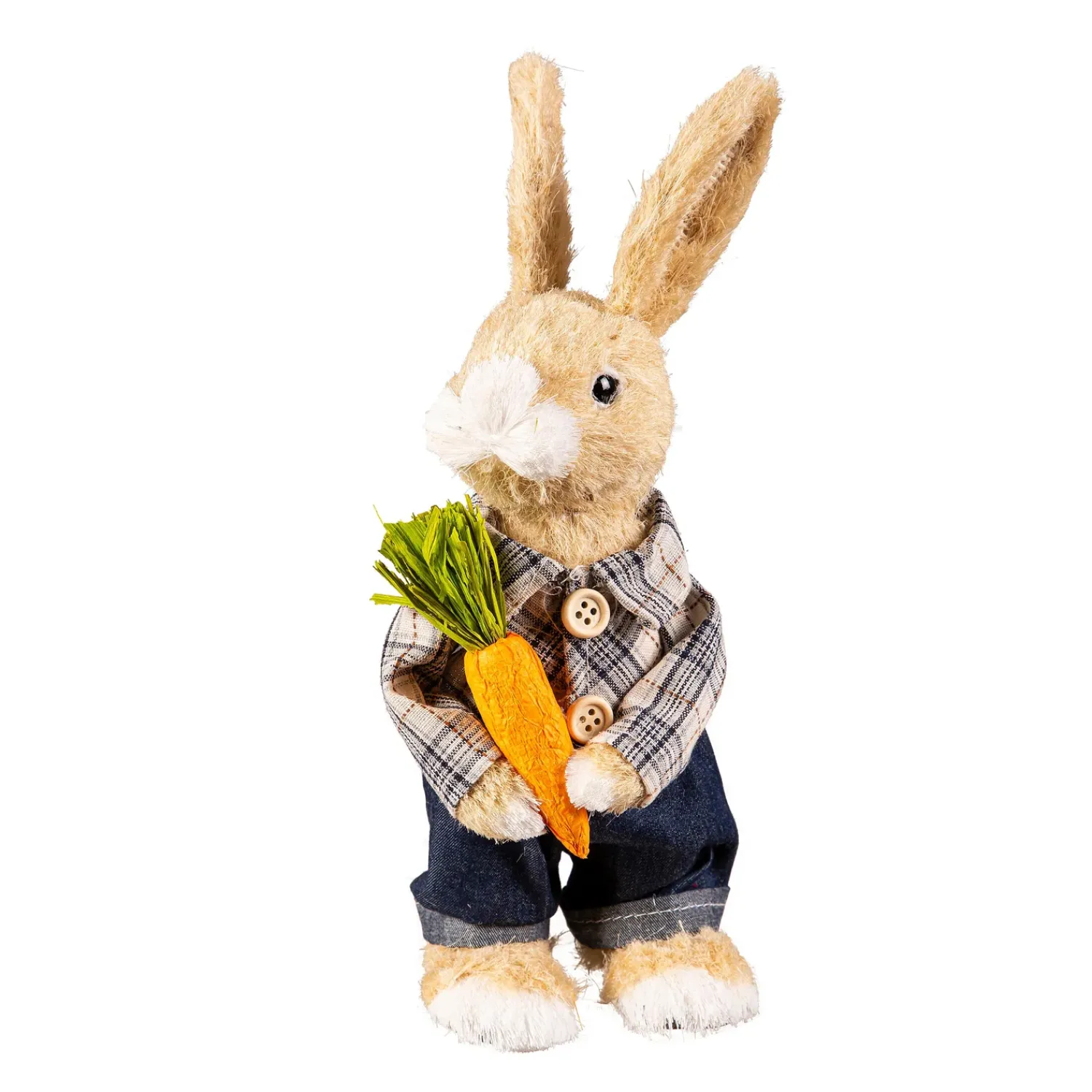 Plow & Hearth Decorative Accents>Bunny Couple with Carrot Table Decor Set, 8.5"