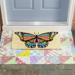 Plow & Hearth Coir Mats>Butterfly Fields Coir Mat