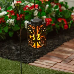 Plow & Hearth Solar Lighting|Candles & Lanterns>Butterfly Metal Solar Lantern