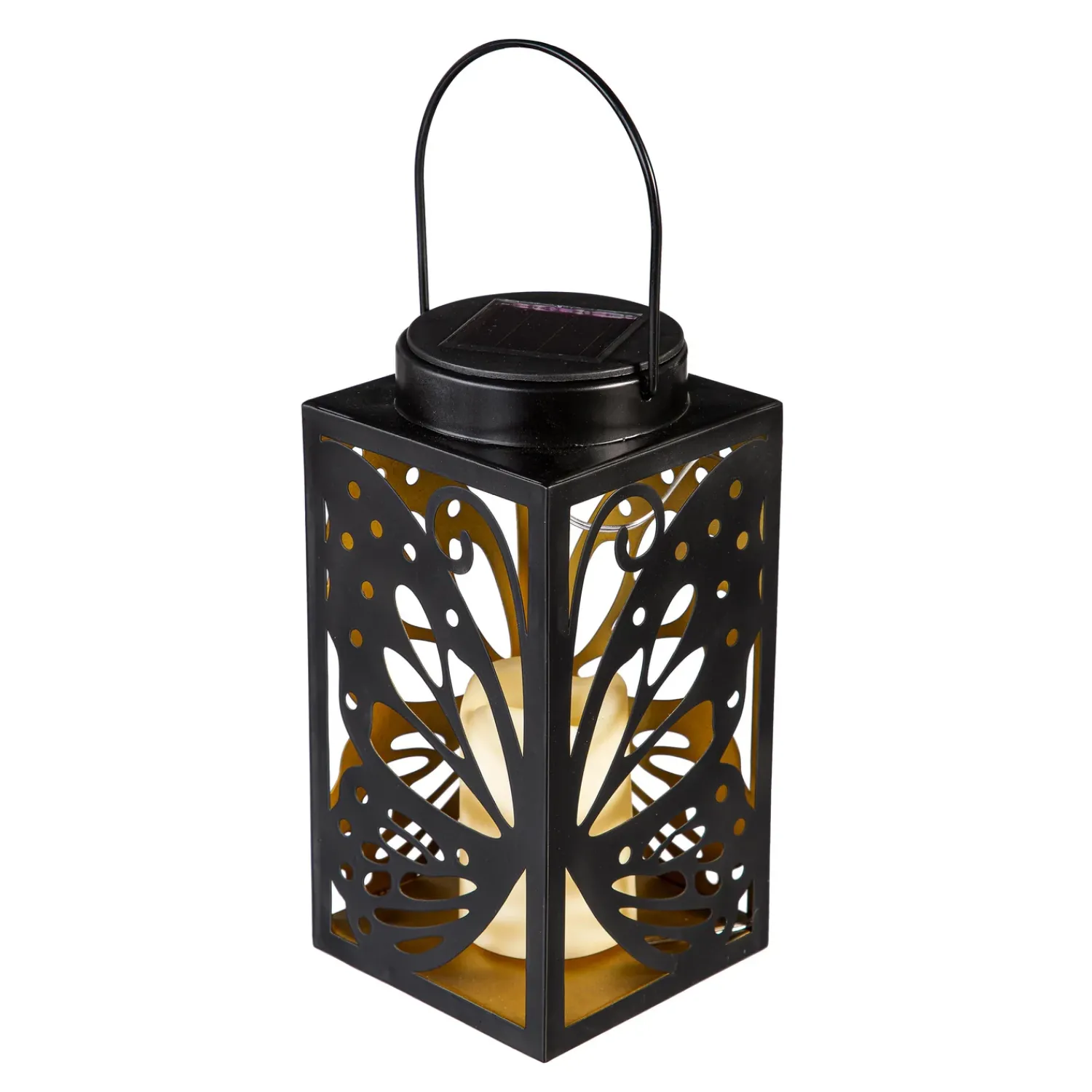 Plow & Hearth Solar Lighting|Candles & Lanterns>Butterfly Metal Solar Lantern