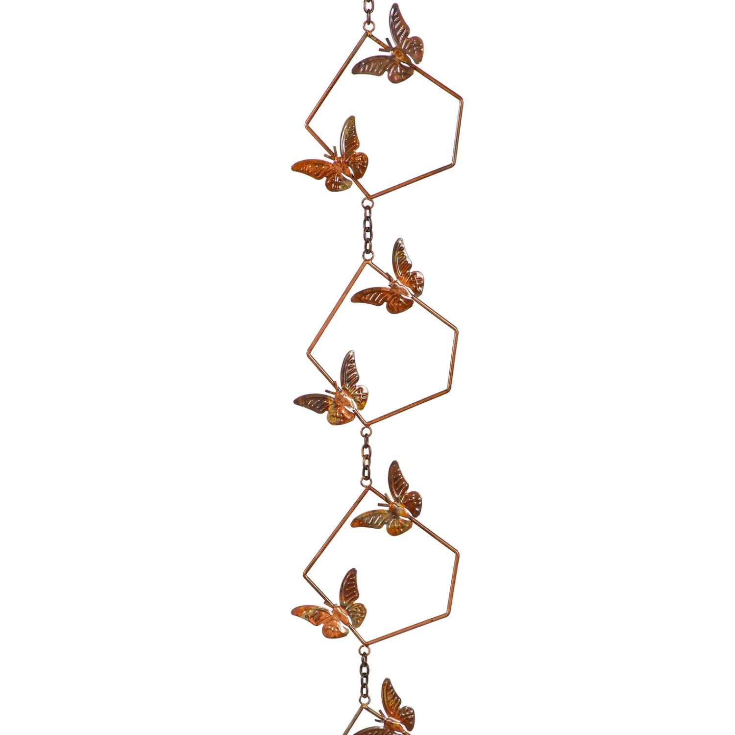 Plow & Hearth Wind Chimes & Mobiles>Butterfly Pentagon Rain Chain, 96" H