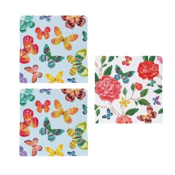 Plow & Hearth Kitchen Linens>Butterfly Toile Quick Dry Dish Cloth, Set of 3, 10" x 10"