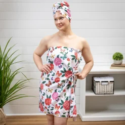 Plow & Hearth Bath Accessories>Butterfly Toile Quick Dry Body Wrap