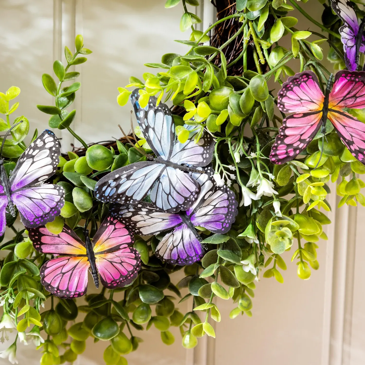 Plow & Hearth Wreaths|Faux Flowers & Plants>Butterfly Wreath, 20"