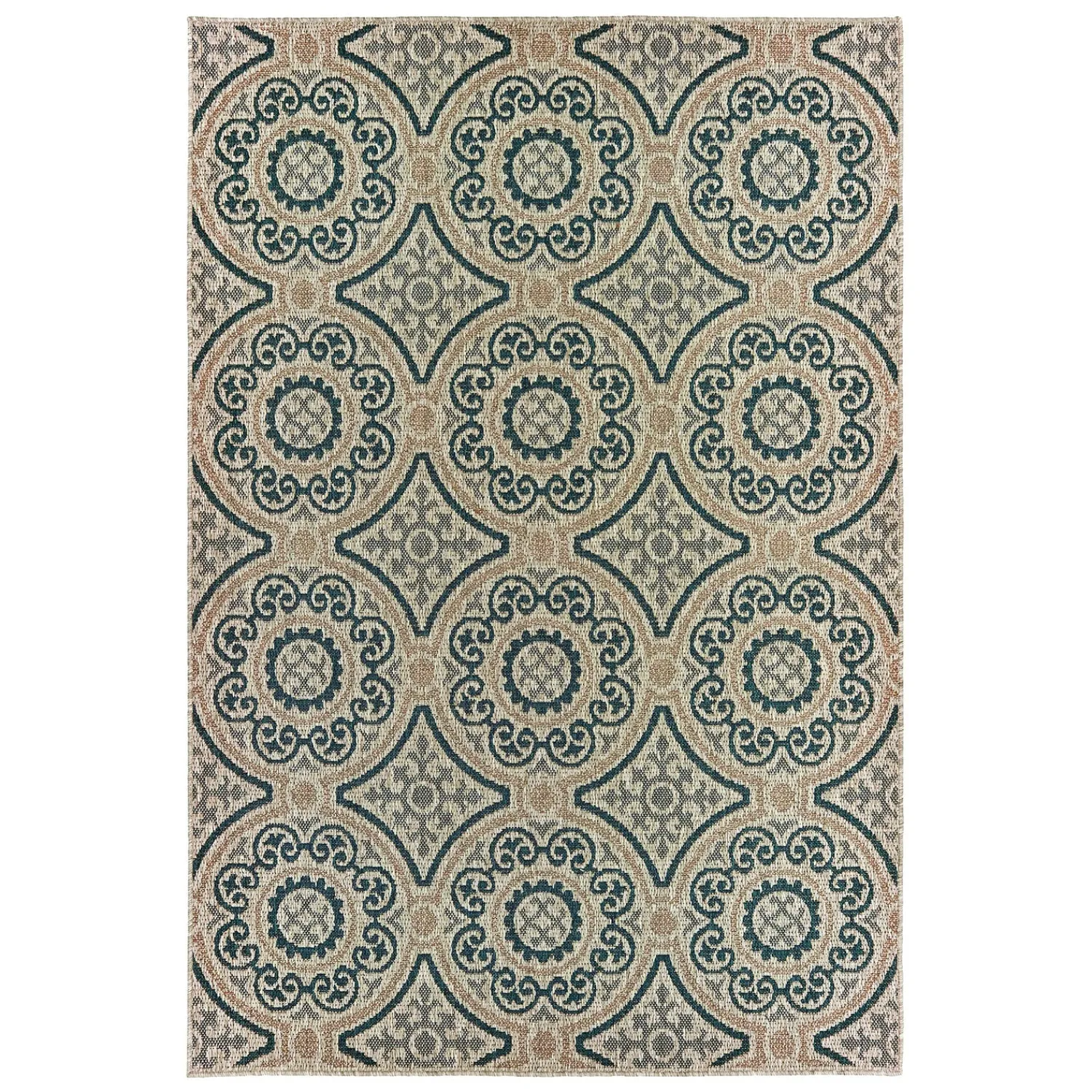 Plow & Hearth Area Rugs>Cambridge Circles Indoor/Outdoor Rug, 3'3" x 5'