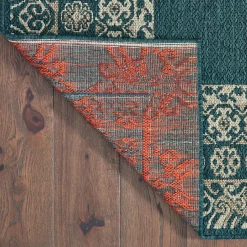 Plow & Hearth Area Rugs>Cambridge Lace Indoor/Outdoor Border Rug, 5'3" x 7'3" Blue
