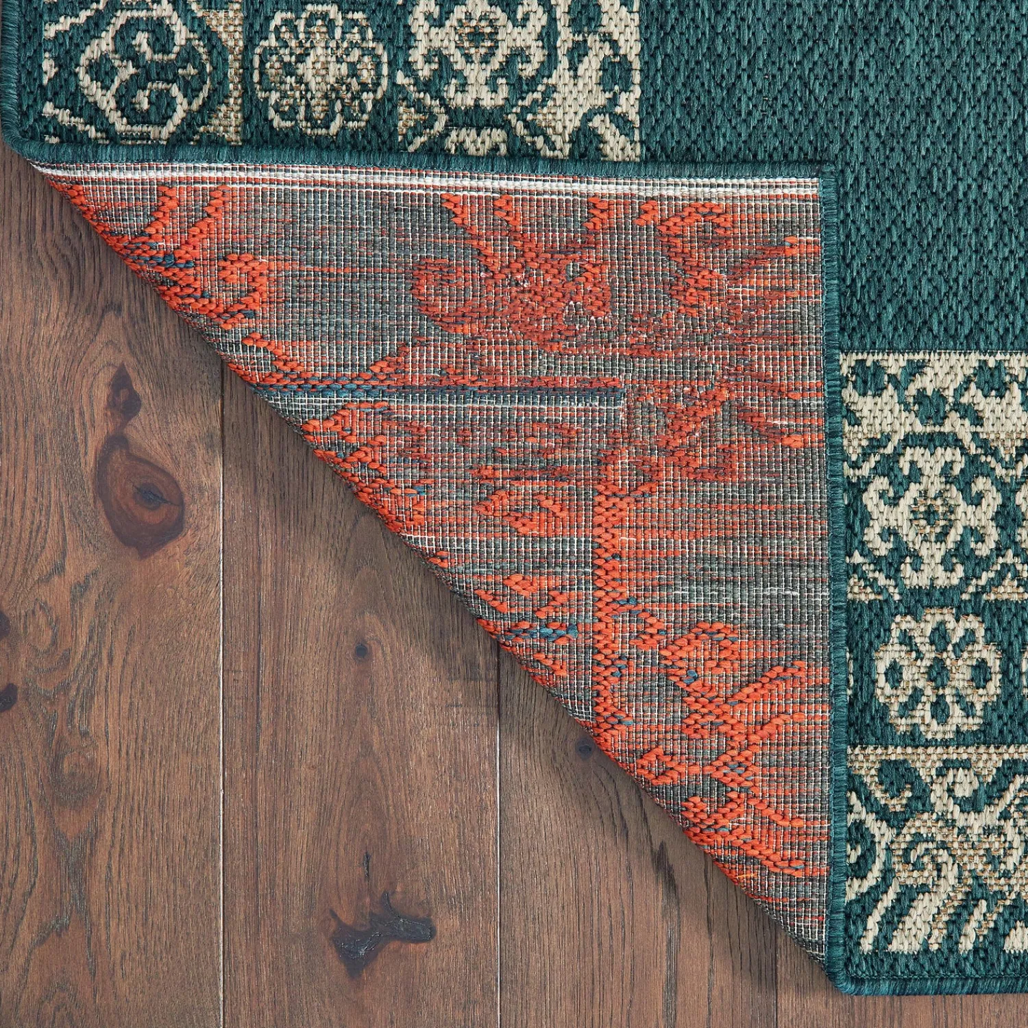 Plow & Hearth Area Rugs>Cambridge Lace Indoor/Outdoor Border Rug, 5'3" x 7'3" Blue