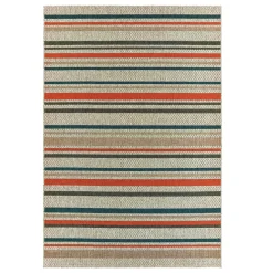 Plow & Hearth Area Rugs>Cambridge Stripe Indoor/Outdoor Rug, 3'3" x 5' NeutralGray