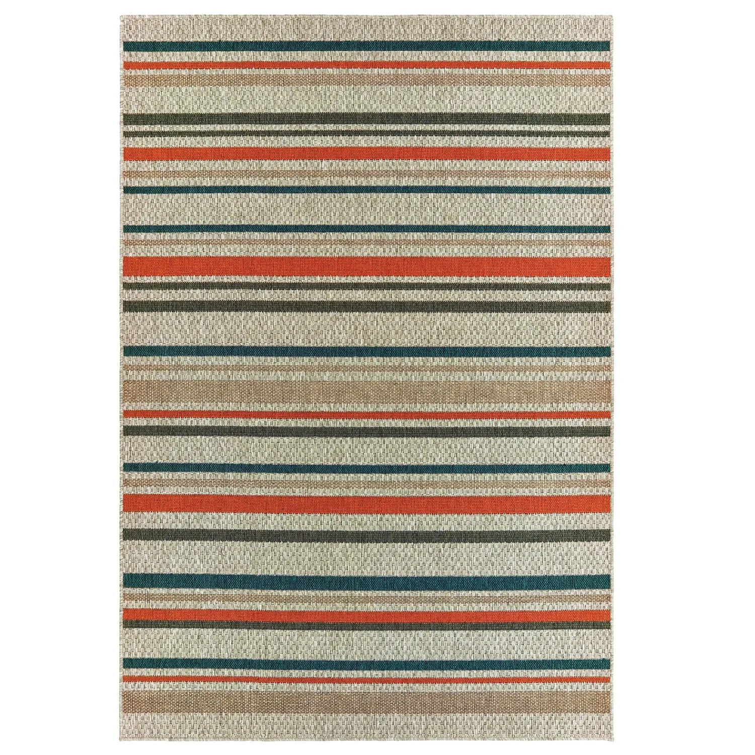 Plow & Hearth Area Rugs>Cambridge Stripe Indoor/Outdoor Rug, 3'3" x 5' NeutralGray