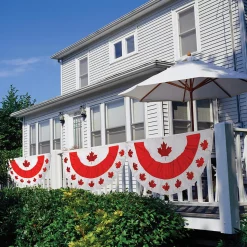 Plow & Hearth Bunting & Banners>Canadian Maple Leaf Applique Bunting