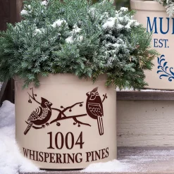 Plow & Hearth Planters & Plant Stands>Cardinal Address Stoneware Crock Red