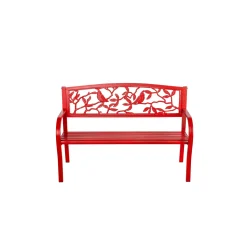 Plow & Hearth Outdoor Benches>Cardinals Metal Garden Bench, Red