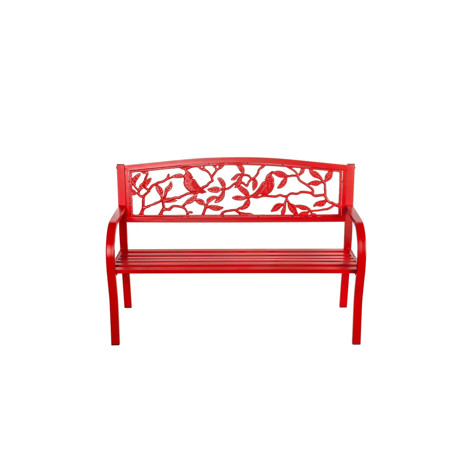 Plow & Hearth Outdoor Benches>Cardinals Metal Garden Bench, Red