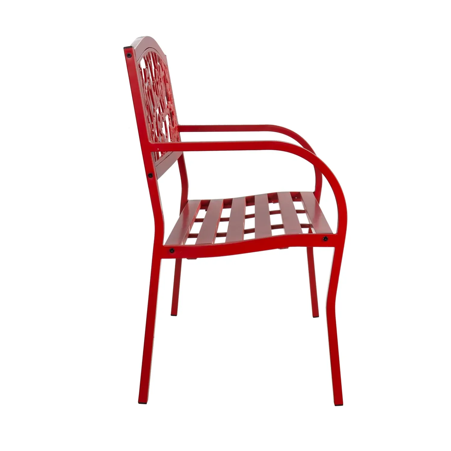Plow & Hearth Outdoor Benches>Cardinals Metal Garden Bench, Red