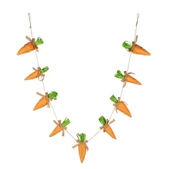 Plow & Hearth Decorative Accents>Carrot Fabric Garland Hanging Decor, 71"