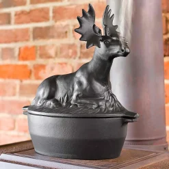 Plow & Hearth Woodstove Steamers>Cast Iron Moose Wood Stove Steamer