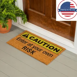 Plow & Hearth Coir Mats>Caution Coir Mat
