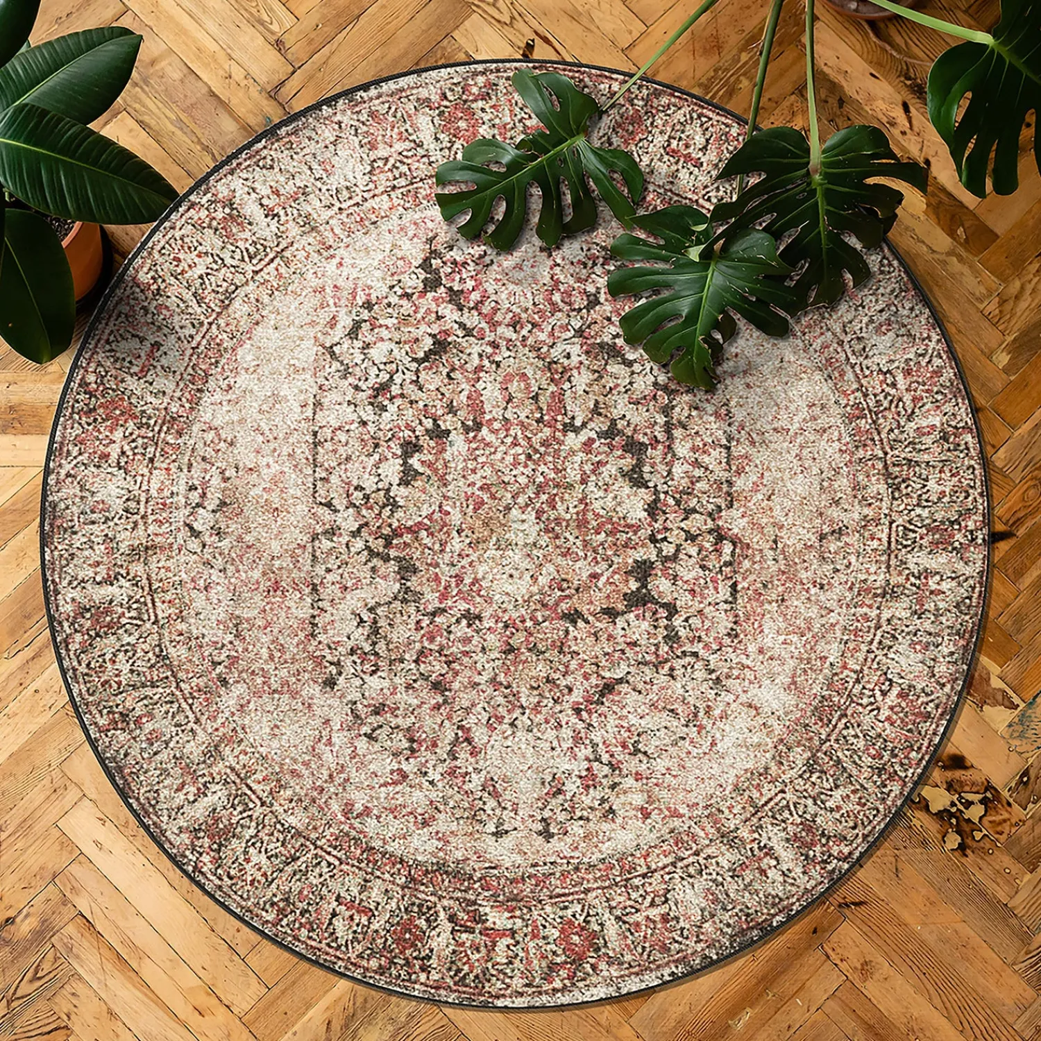 Plow & Hearth Area Rugs>Cayce EnduraStran® Rug, 7'7" Round Blush