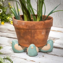 Plow & Hearth Planters & Plant Stands>Ceramic Bird Planter Feet, Set of 3