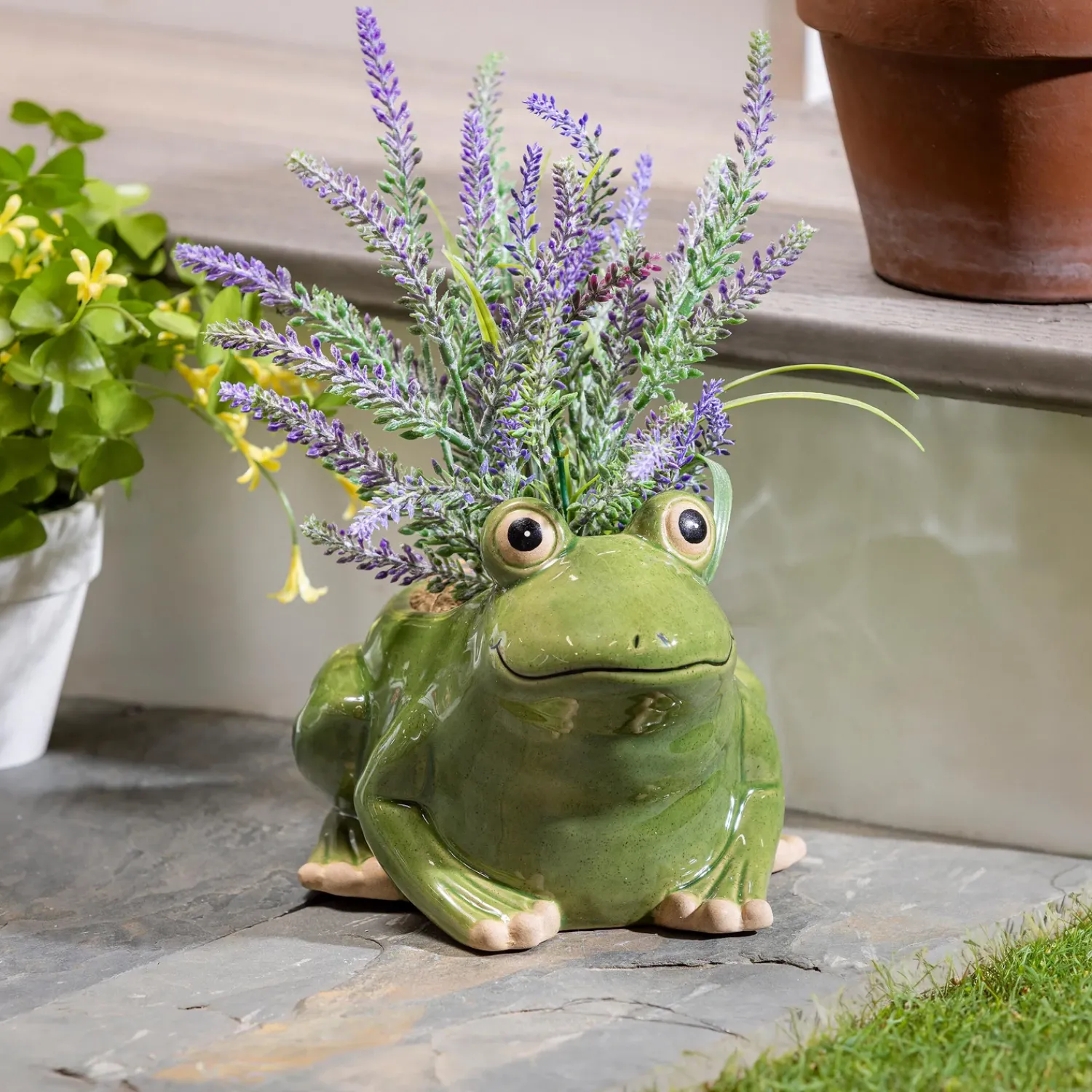 Plow & Hearth Planters & Plant Stands>Ceramic Frog Planter