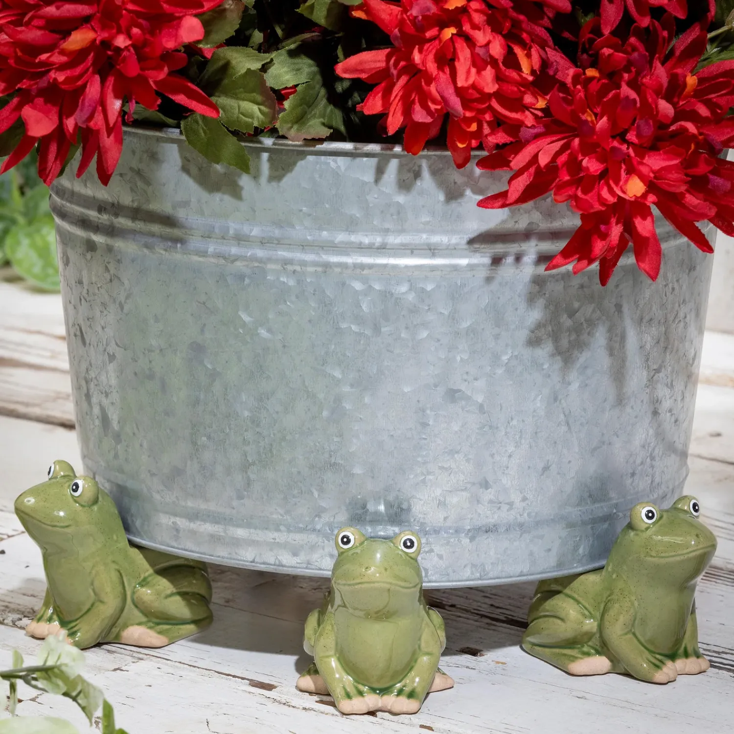 Plow & Hearth Planters & Plant Stands>Ceramic Frog Planter Feet, Set of 3