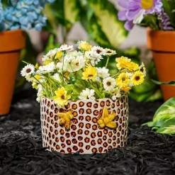 Plow & Hearth Planters & Plant Stands>Ceramic Honeycomb Crackled Planter