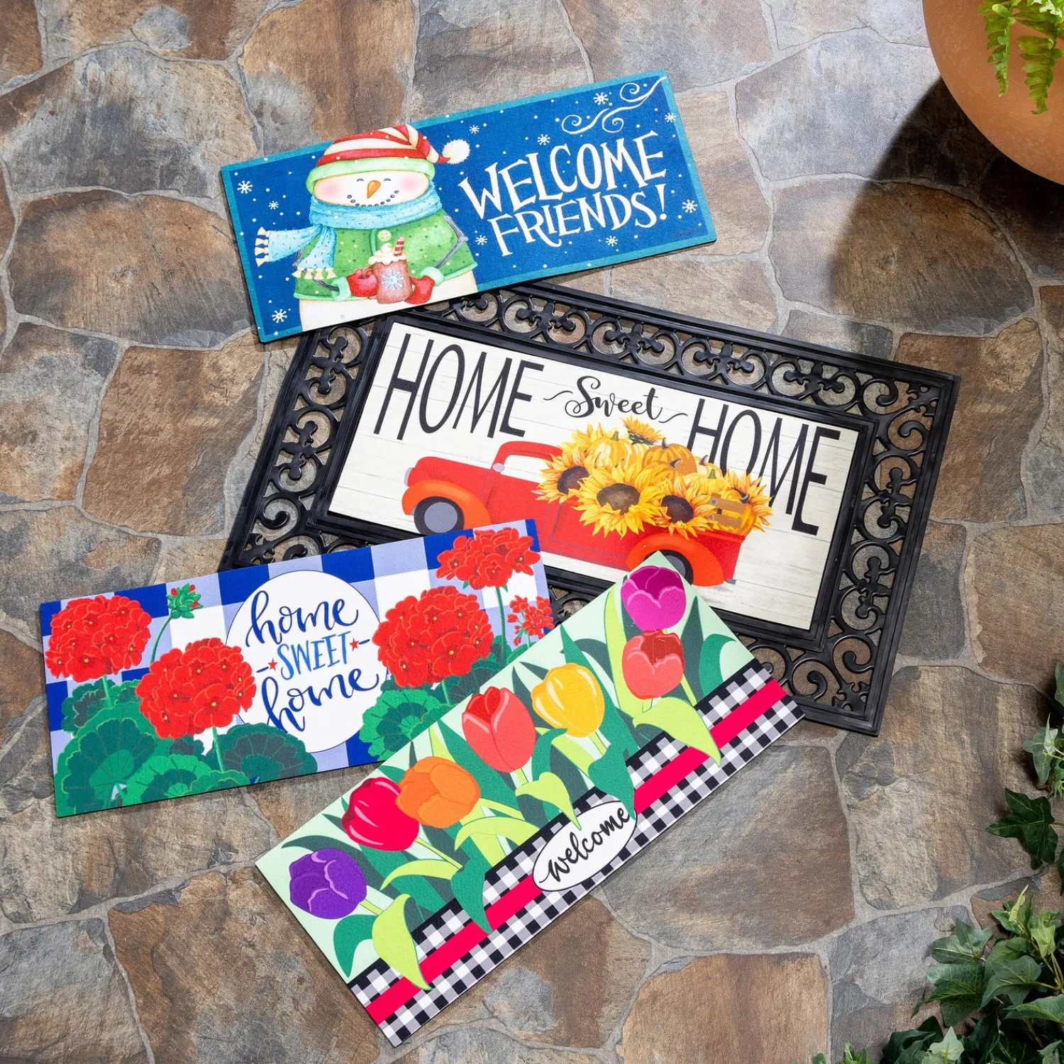 Plow & Hearth Interchangeable Mats>Changing Seasons Sassafras Mat Set