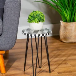 Plow & Hearth Planters & Plant Stands|Accent Tables>Checkered Plant Stand with Metal Legs