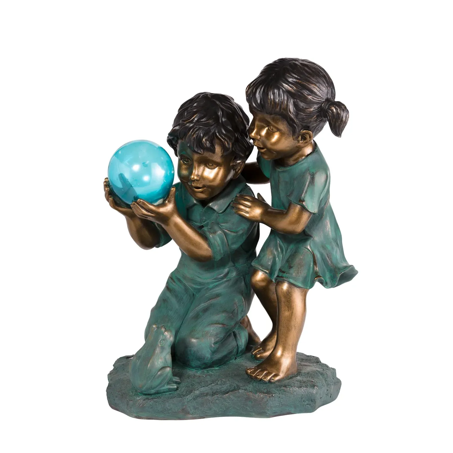 Plow & Hearth Garden Statues|Solar Accents>Children with Solar Ball Sculpture