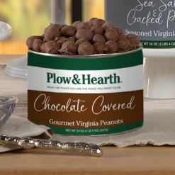Plow & Hearth Gourmet Snacks & Nuts>Chocolate-Covered Virginia Peanuts, 20 oz. Resealable Tin