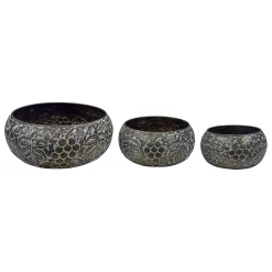 Plow & Hearth Planters & Plant Stands>Circular Embossed Planter, Nested Set of 3