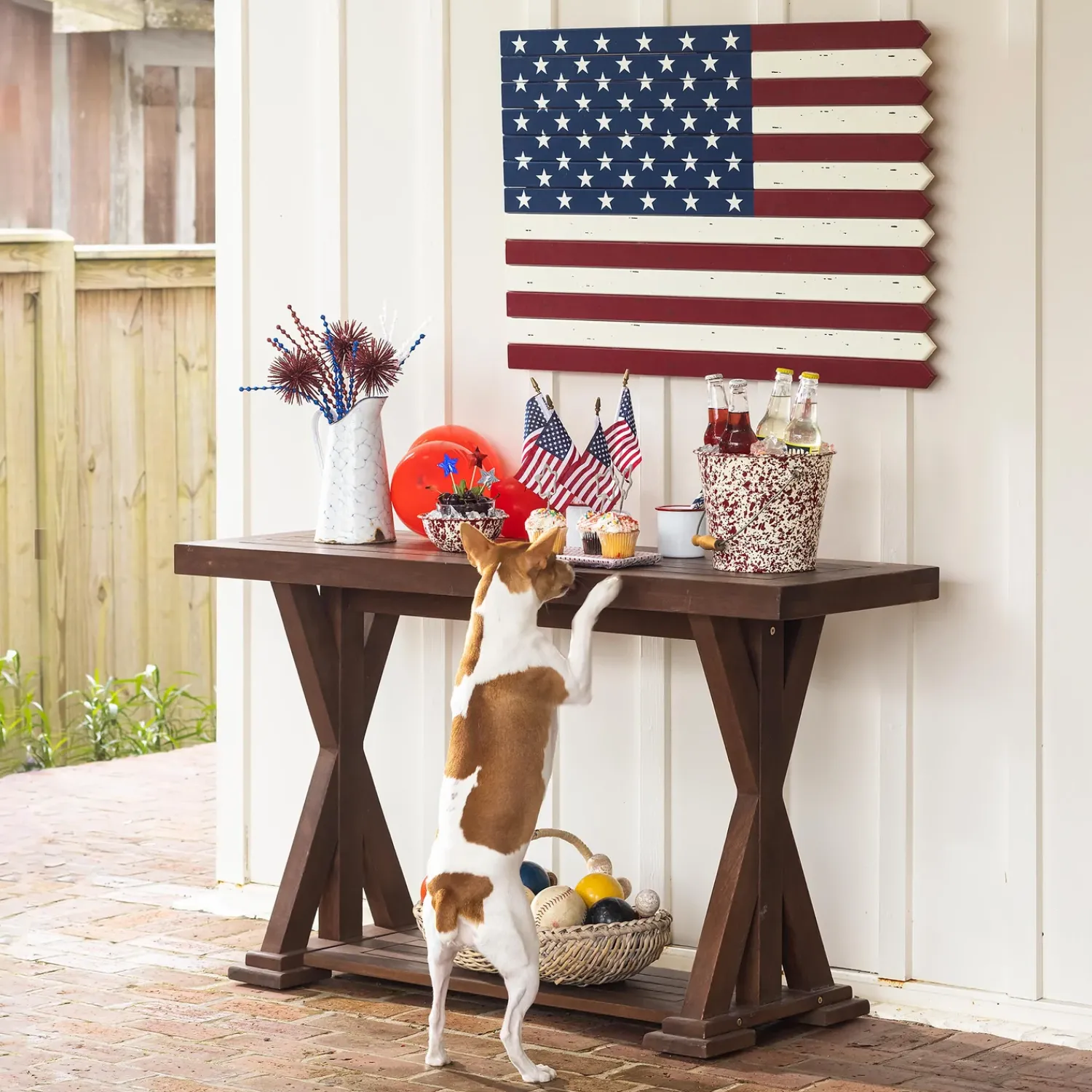 Plow & Hearth Desks & Console Tables>Claremont Outdoor Eucalyptus Console Table