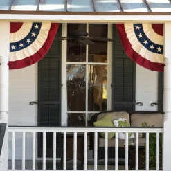 Plow & Hearth Bunting & Banners>Classic Cotton Half Bunting, Set of 2