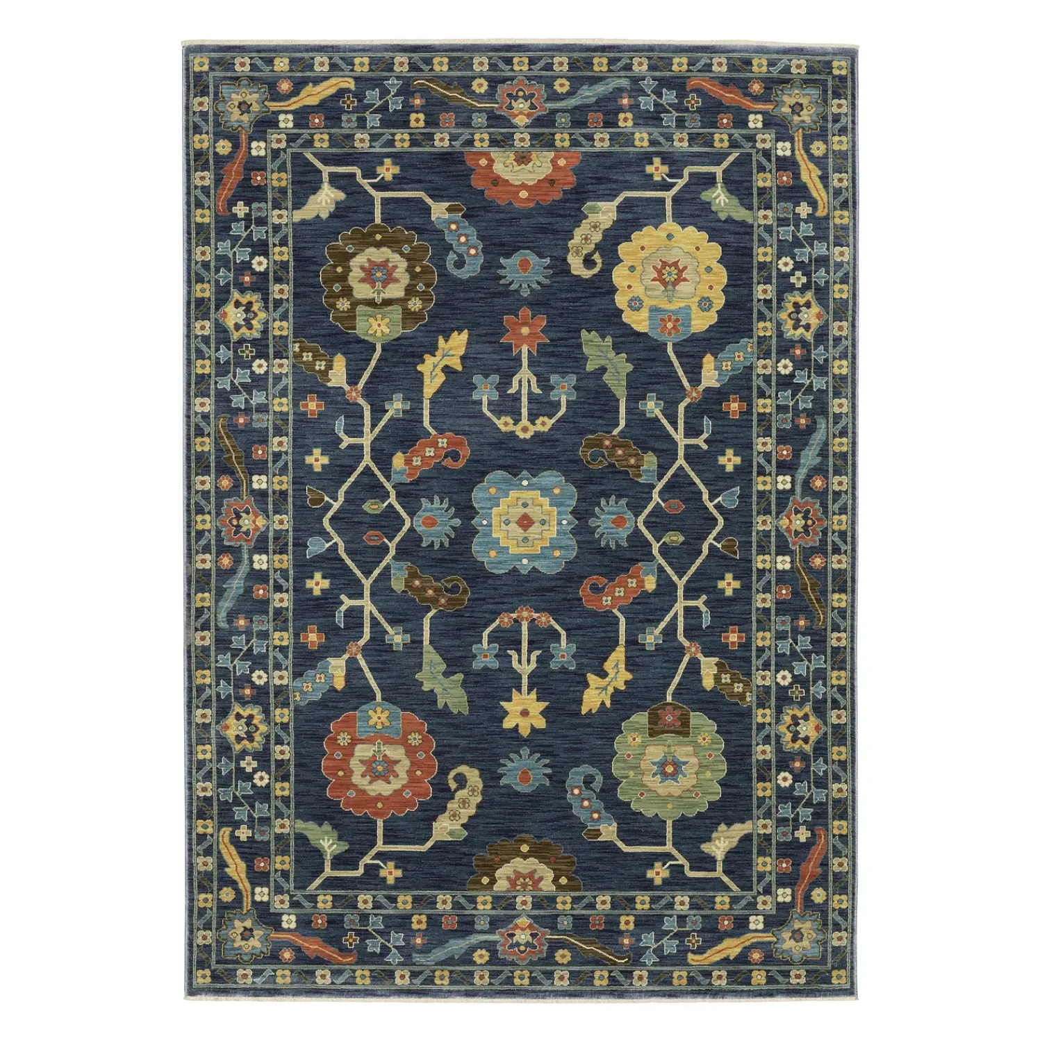 Plow & Hearth Area Rugs>Clover Hill Flowers Polypropylene Rug, 3'3" x 5'
