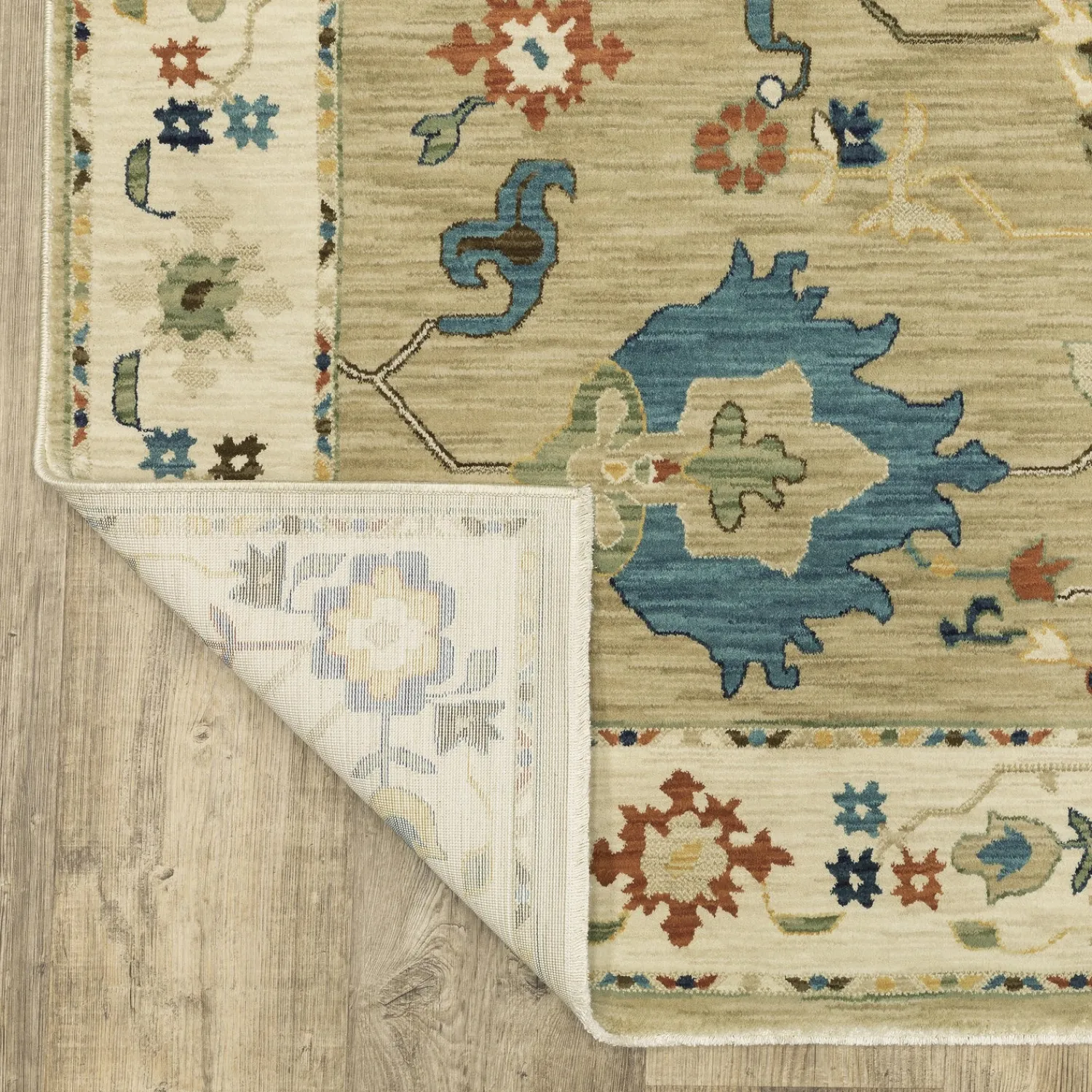 Plow & Hearth Area Rugs>Clover Hill Flowers Polypropylene Rug, 3'3" x 5'