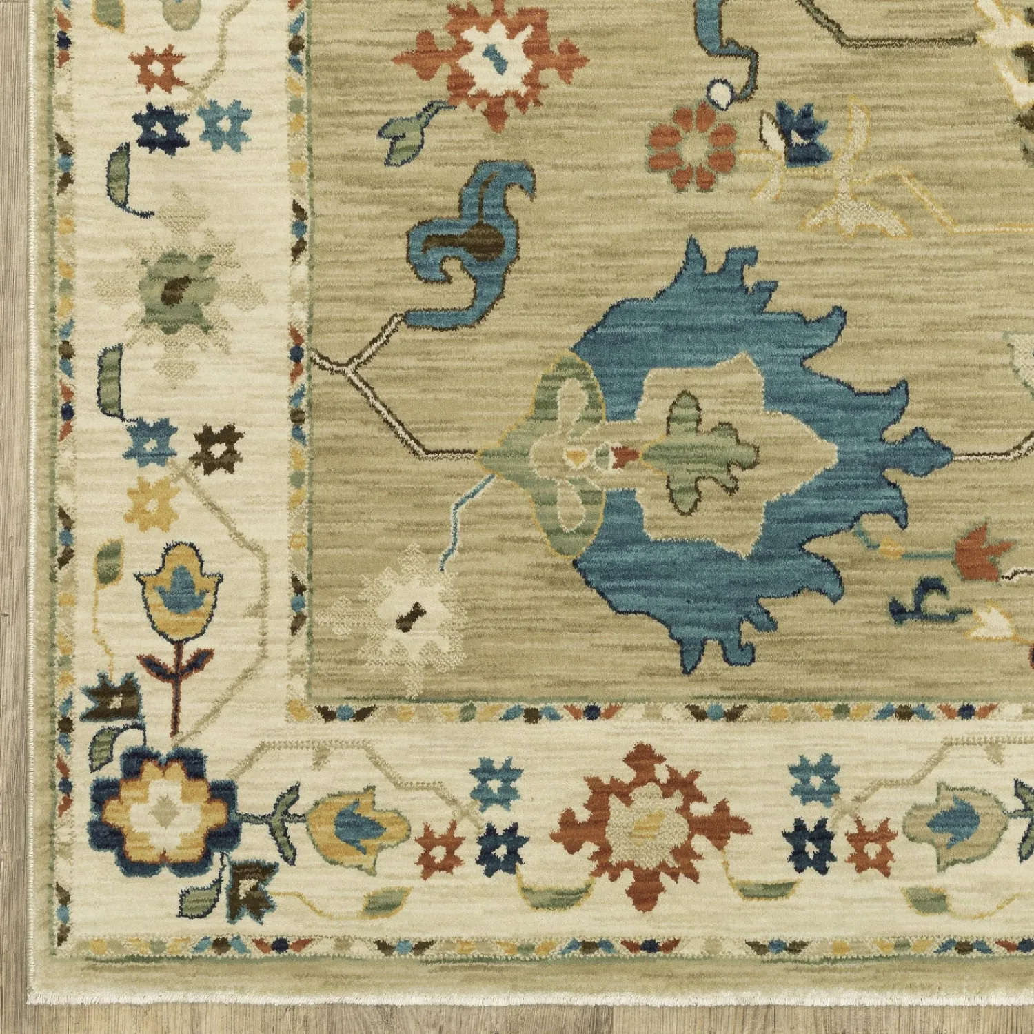Plow & Hearth Area Rugs>Clover Hill Flowers Polypropylene Rug, 3'3" x 5'
