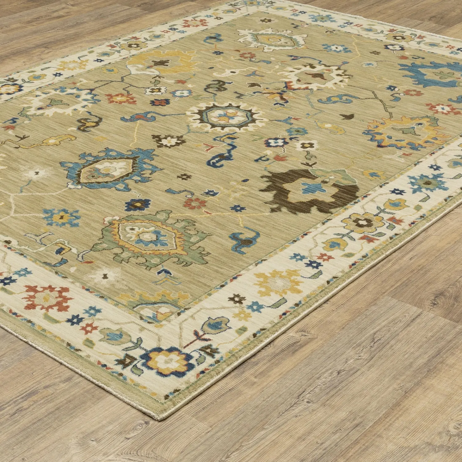 Plow & Hearth Area Rugs>Clover Hill Flowers Polypropylene Rug, 3'3" x 5'