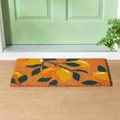 Plow & Hearth Coir Mats>Coastal Citrus Lemons Coir Mat