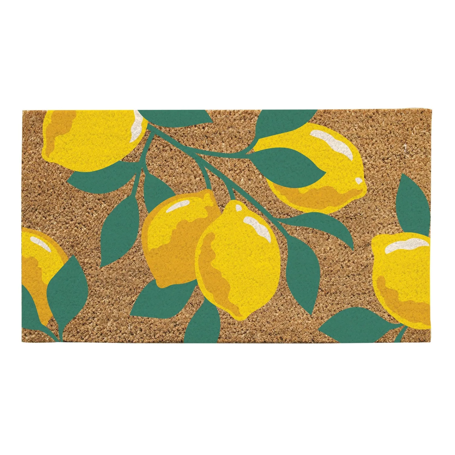 Plow & Hearth Coir Mats>Coastal Citrus Lemons Coir Mat