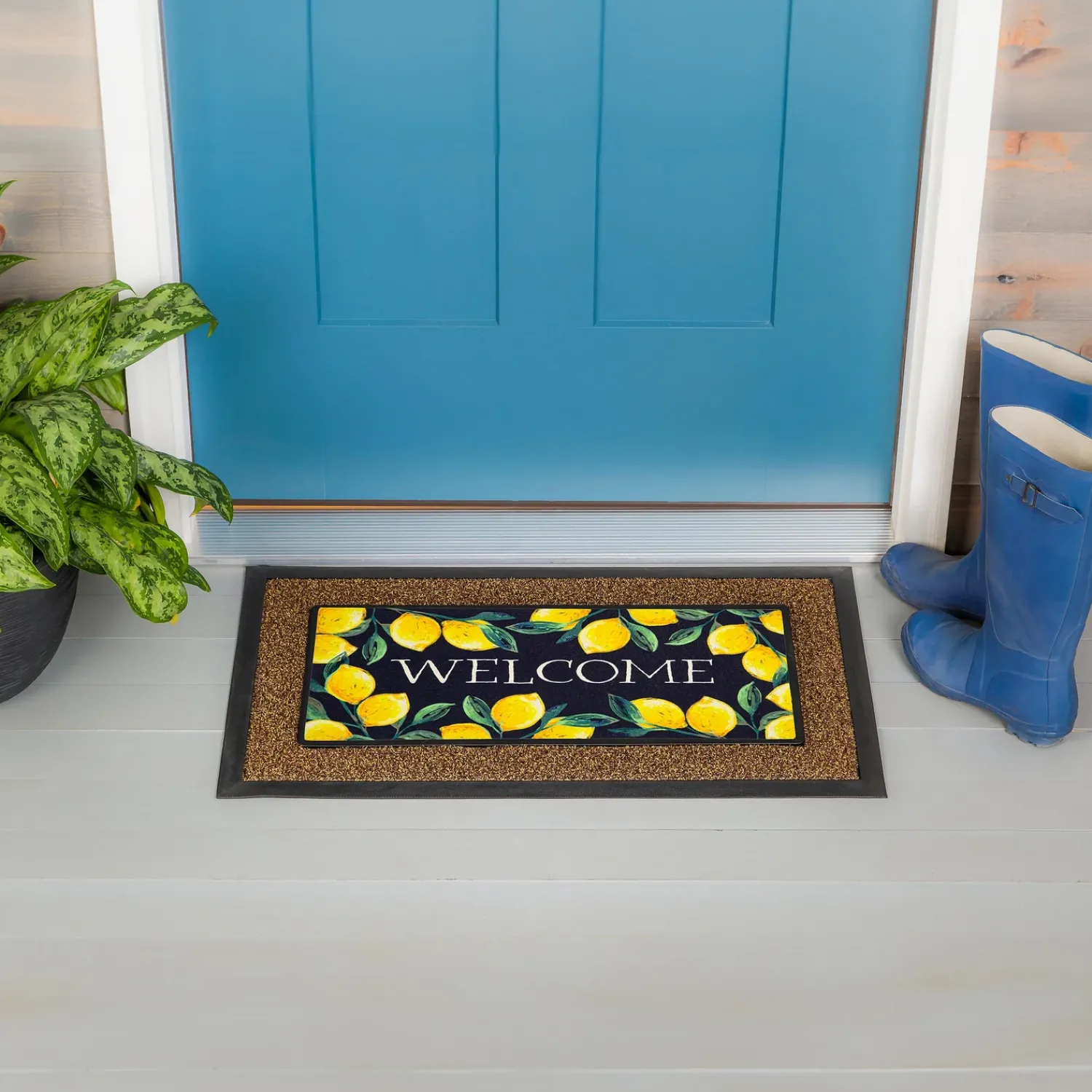 Plow & Hearth Interchangeable Mats>Coastal Citrus Lemons Sassafras Switch Mat